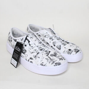 Hey Dude Men's Cody M Canvas Size US 11 White Black Sneakers Casual Shoes